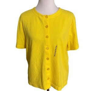 Mountain Lake Yellow Button-Up Blouse